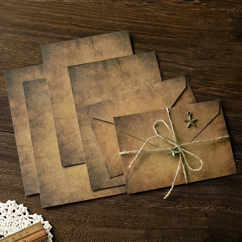 Envelope Letter Paper Set with Hemp Rope and Accessories
