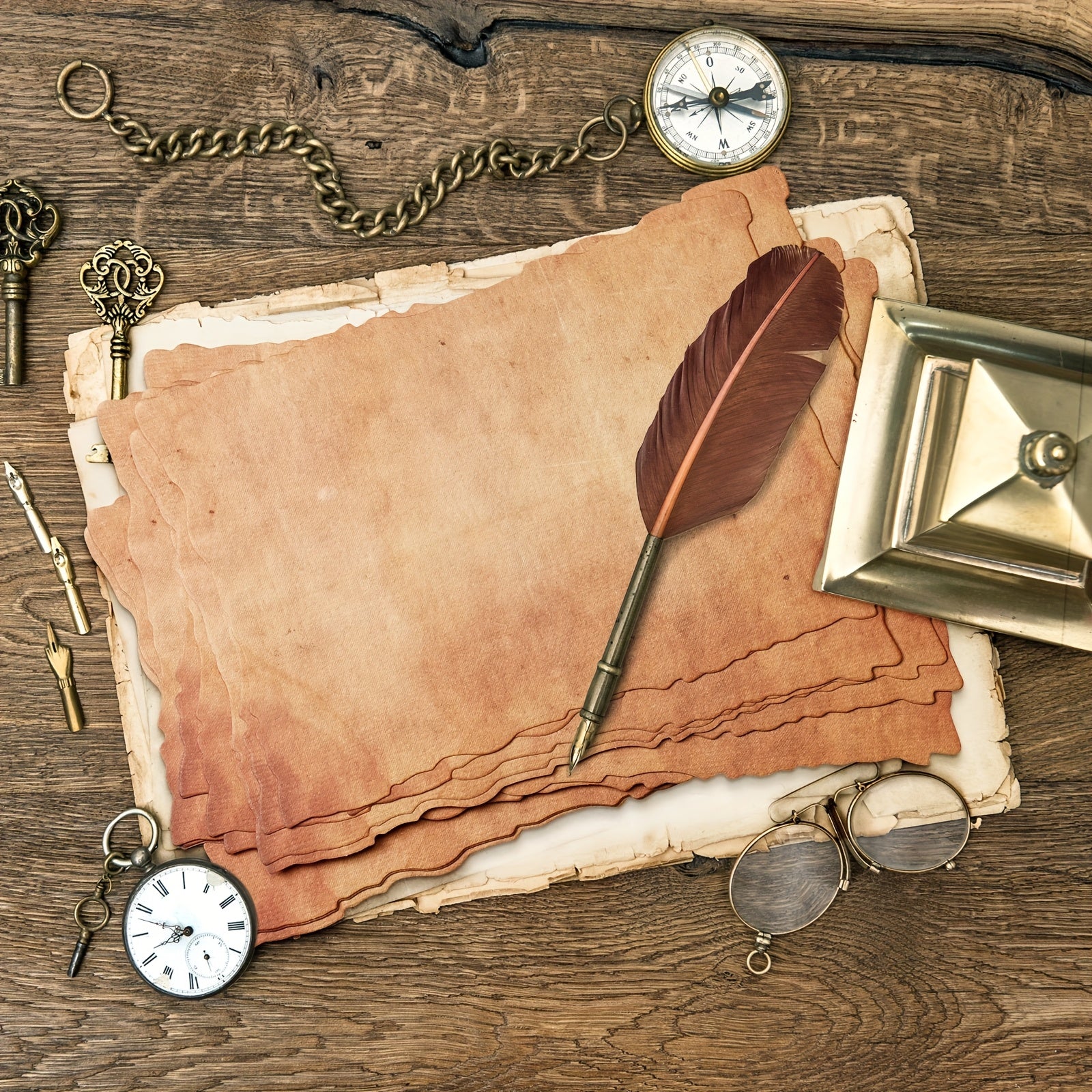 Antiqued Deckle Edge Virgin Paper.