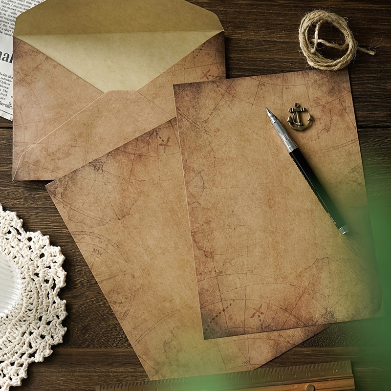 Envelope Letter Paper Set with Hemp Rope and Accessories