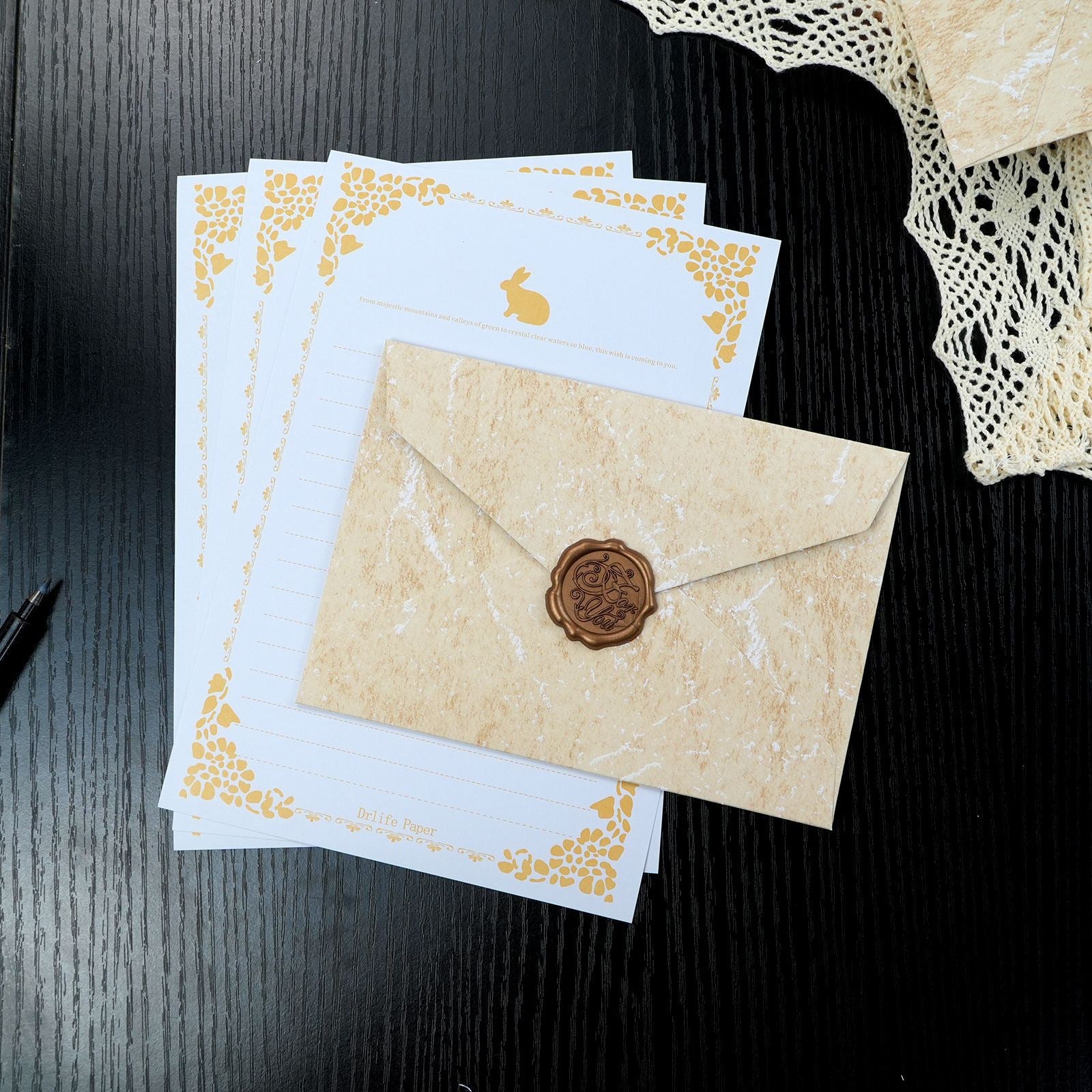 Gilded Wax Seal Envelope